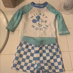 Disney Mickey Mouse Aqua and Blue Swim Set
